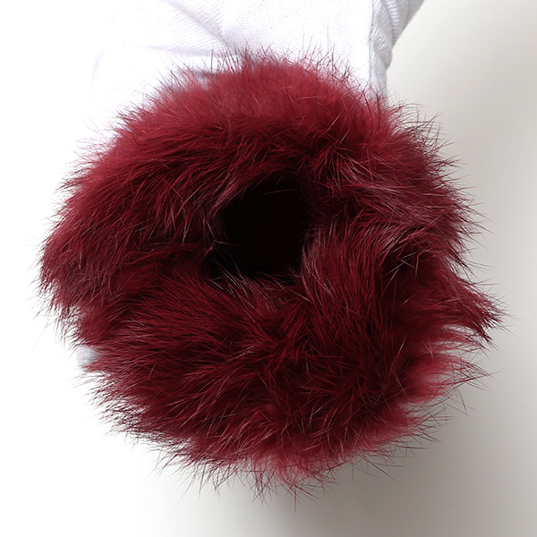 KURODA(クロダ) ラビットファー レディース 本革 手袋 ワイン レッド ワイン 赤色 女性 婦人 天然 ファー付き グローブ おしゃれ 高級 皮 てぶくろ 日本メーカー ブランド