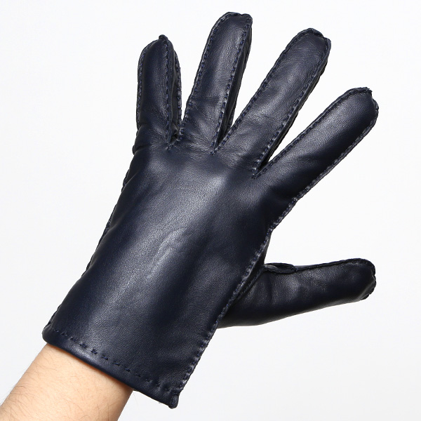 KURODA(クロダ) 本革 メンズ 手袋 ブルー ネイビー 青色 スマホ ギフト ラッピング 化粧箱付き ラッピング対応 高級 おしゃれ 日本メーカー