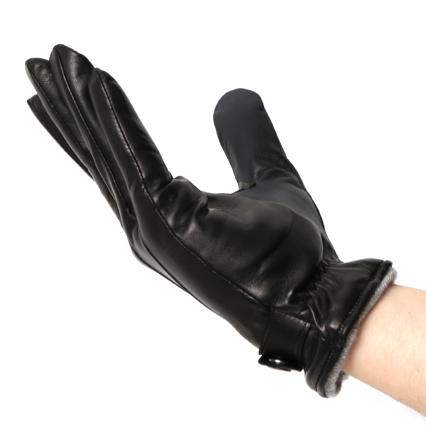  手袋 メンズ 本革 カシミヤ裏地 スマホ対応 箱付き 日本製 ブランド ブラック 黒 黒色 防寒 レザー 国産 グローブ オールレザー 仔羊革 クリスマス プレゼント ラッピング 通勤 通学 秋冬 カシミア 男性 大人 高級 KURODA(クロダ)