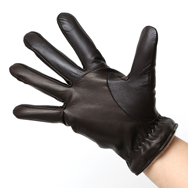  手袋 メンズ 本革 カシミヤ裏地 スマホ対応 箱付き 日本製 ブランド ダークブラウン ブラウン 茶 茶色 防寒 レザー 国産 グローブ オールレザー 仔羊革 クリスマス プレゼント ラッピング 通勤 通学 秋冬 カシミア 男性 大人 高級 KURODA(クロダ)