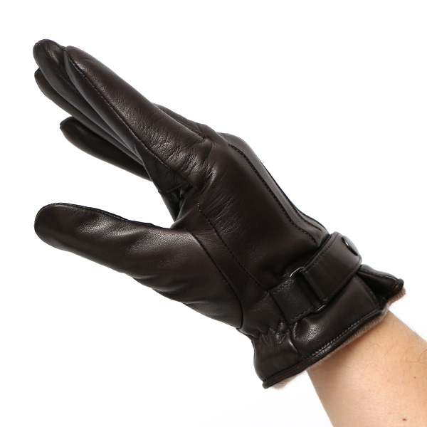  手袋 メンズ 本革 カシミヤ裏地 スマホ対応 箱付き 日本製 ブランド ダークブラウン ブラウン 茶 茶色 防寒 レザー 国産 グローブ オールレザー 仔羊革 クリスマス プレゼント ラッピング 通勤 通学 秋冬 カシミア 男性 大人 高級 KURODA(クロダ)