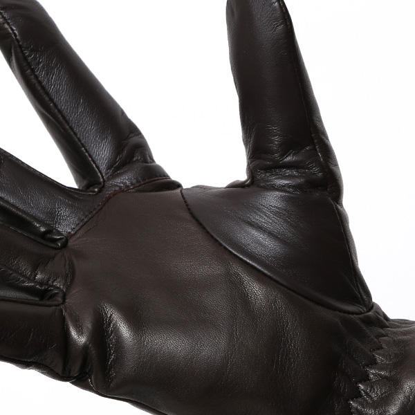  手袋 メンズ 本革 カシミヤ裏地 スマホ対応 箱付き 日本製 ブランド ダークブラウン ブラウン 茶 茶色 防寒 レザー 国産 グローブ オールレザー 仔羊革 クリスマス プレゼント ラッピング 通勤 通学 秋冬 カシミア 男性 大人 高級 KURODA(クロダ)