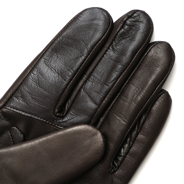  手袋 メンズ 本革 カシミヤ裏地 スマホ対応 箱付き 日本製 ブランド ダークブラウン ブラウン 茶 茶色 防寒 レザー 国産 グローブ オールレザー 仔羊革 クリスマス プレゼント ラッピング 通勤 通学 秋冬 カシミア 男性 大人 高級 KURODA(クロダ)