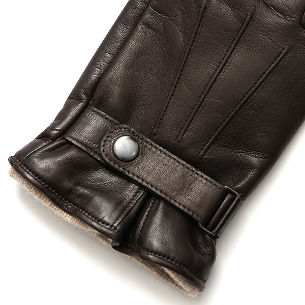  手袋 メンズ 本革 カシミヤ裏地 スマホ対応 箱付き 日本製 ブランド ダークブラウン ブラウン 茶 茶色 防寒 レザー 国産 グローブ オールレザー 仔羊革 クリスマス プレゼント ラッピング 通勤 通学 秋冬 カシミア 男性 大人 高級 KURODA(クロダ)