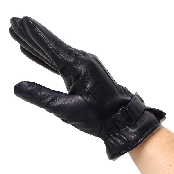  手袋 メンズ 本革 カシミヤ裏地 スマホ対応 箱付き 日本製 ブランド ブルー ネイビー 青色 防寒 レザー 国産 グローブ オールレザー 仔羊革 クリスマス プレゼント ラッピング 通勤 通学 秋冬 カシミア 男性 大人 高級 KURODA(クロダ)