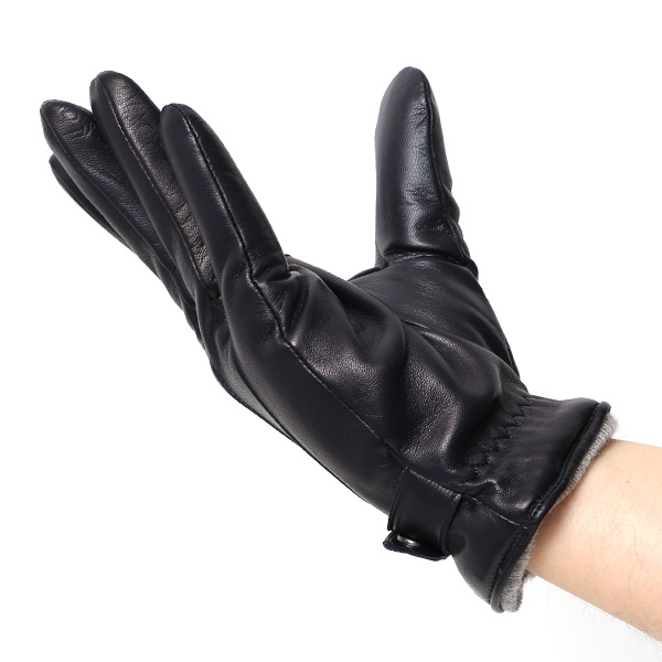  手袋 メンズ 本革 カシミヤ裏地 スマホ対応 箱付き 日本製 ブランド ブルー ネイビー 青色 防寒 レザー 国産 グローブ オールレザー 仔羊革 クリスマス プレゼント ラッピング 通勤 通学 秋冬 カシミア 男性 大人 高級 KURODA(クロダ)