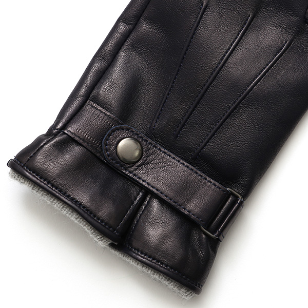  手袋 メンズ 本革 カシミヤ裏地 スマホ対応 箱付き 日本製 ブランド ブルー ネイビー 青色 防寒 レザー 国産 グローブ オールレザー 仔羊革 クリスマス プレゼント ラッピング 通勤 通学 秋冬 カシミア 男性 大人 高級 KURODA(クロダ)