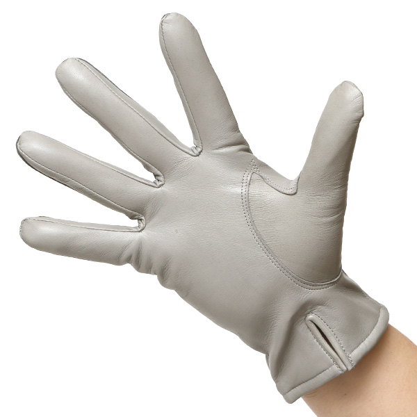  手袋 メンズ カシミヤ裏地 イタリア製仔羊革 国産 ライトグレー グレー グレイ 灰色 本革 レザー グローブ 防寒 KURODA(クロダ)