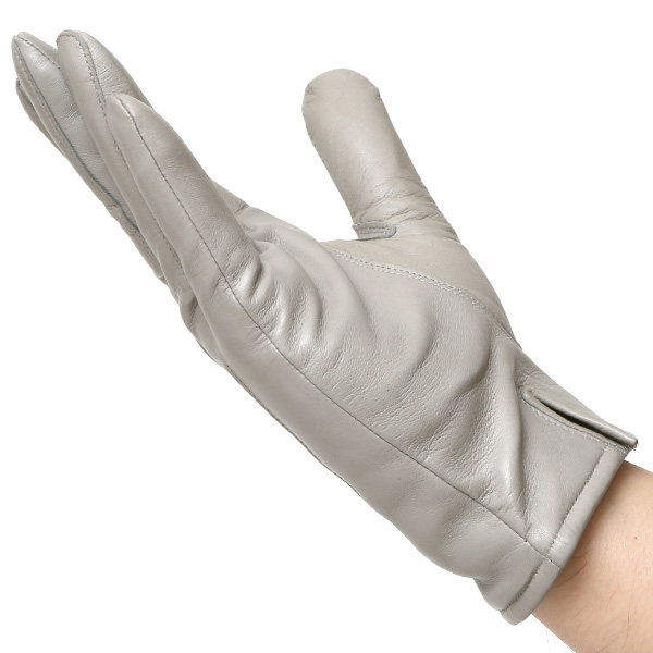  手袋 メンズ カシミヤ裏地 イタリア製仔羊革 国産 ライトグレー グレー グレイ 灰色 本革 レザー グローブ 防寒 KURODA(クロダ)