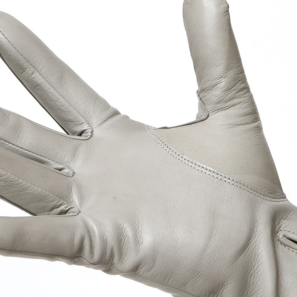  手袋 メンズ カシミヤ裏地 イタリア製仔羊革 国産 ライトグレー グレー グレイ 灰色 本革 レザー グローブ 防寒 KURODA(クロダ)