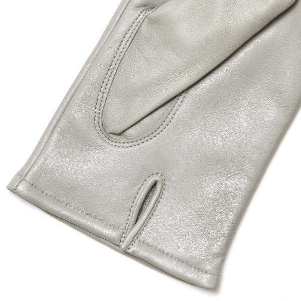  手袋 メンズ カシミヤ裏地 イタリア製仔羊革 国産 ライトグレー グレー グレイ 灰色 本革 レザー グローブ 防寒 KURODA(クロダ)