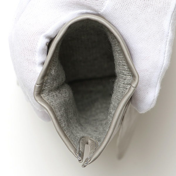  手袋 メンズ カシミヤ裏地 イタリア製仔羊革 国産 ライトグレー グレー グレイ 灰色 本革 レザー グローブ 防寒 KURODA(クロダ)