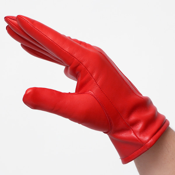  手袋 メンズ カシミヤ裏地 イタリア製仔羊革 国産 レッド ワイン 赤色 本革 レザー グローブ 防寒 KURODA(クロダ)