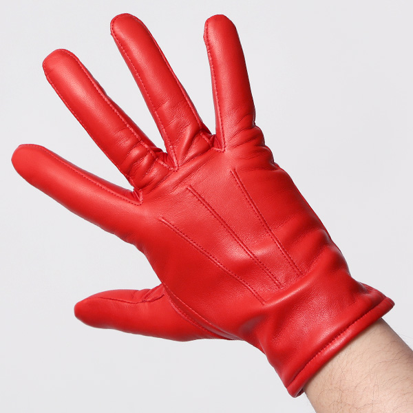  手袋 メンズ カシミヤ裏地 イタリア製仔羊革 国産 レッド ワイン 赤色 本革 レザー グローブ 防寒 KURODA(クロダ)