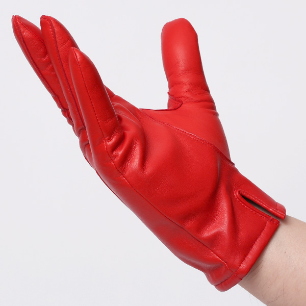  手袋 メンズ カシミヤ裏地 イタリア製仔羊革 国産 レッド ワイン 赤色 本革 レザー グローブ 防寒 KURODA(クロダ)