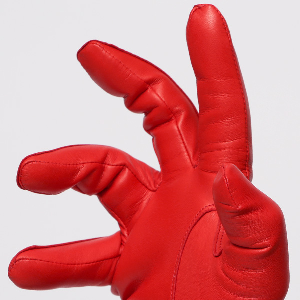  手袋 メンズ カシミヤ裏地 イタリア製仔羊革 国産 レッド ワイン 赤色 本革 レザー グローブ 防寒 KURODA(クロダ)