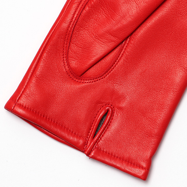  手袋 メンズ カシミヤ裏地 イタリア製仔羊革 国産 レッド ワイン 赤色 本革 レザー グローブ 防寒 KURODA(クロダ)