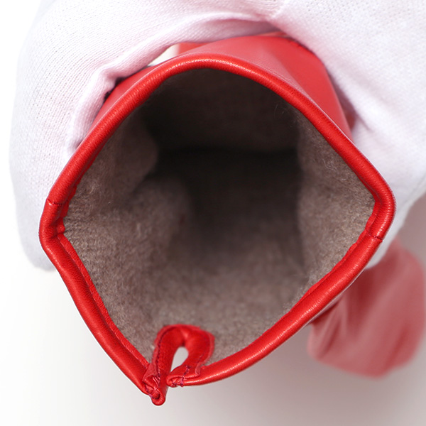  手袋 メンズ カシミヤ裏地 イタリア製仔羊革 国産 レッド ワイン 赤色 本革 レザー グローブ 防寒 KURODA(クロダ)