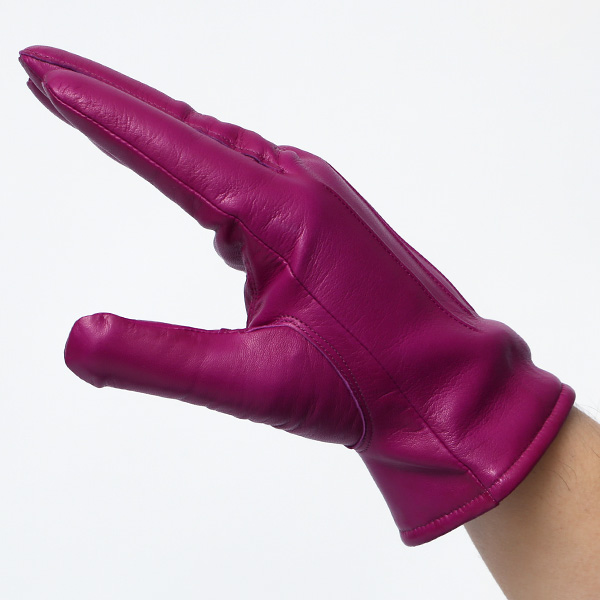  手袋 メンズ カシミヤ裏地 イタリア製仔羊革 国産 レッド ワイン 赤色 本革 レザー グローブ 防寒 KURODA(クロダ)