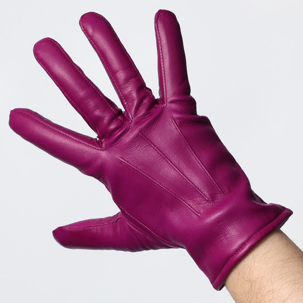  手袋 メンズ カシミヤ裏地 イタリア製仔羊革 国産 レッド ワイン 赤色 本革 レザー グローブ 防寒 KURODA(クロダ)