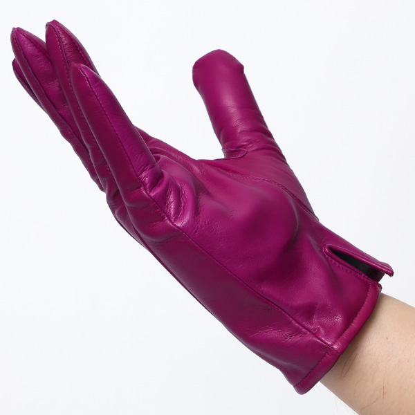  手袋 メンズ カシミヤ裏地 イタリア製仔羊革 国産 レッド ワイン 赤色 本革 レザー グローブ 防寒 KURODA(クロダ)