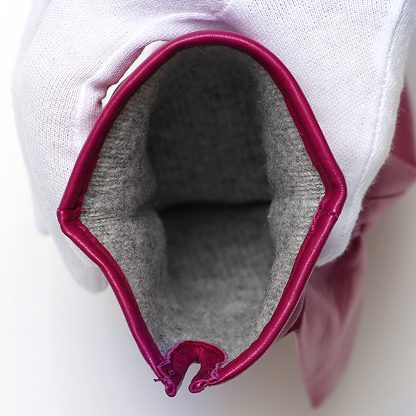  手袋 メンズ カシミヤ裏地 イタリア製仔羊革 国産 レッド ワイン 赤色 本革 レザー グローブ 防寒 KURODA(クロダ)