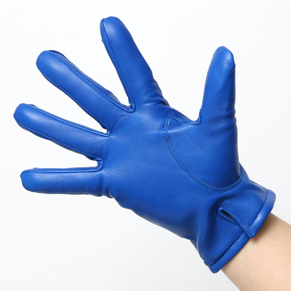  手袋 メンズ カシミヤ裏地 イタリア製仔羊革 国産 ブルー ネイビー 青色 本革 レザー グローブ 防寒 KURODA(クロダ)