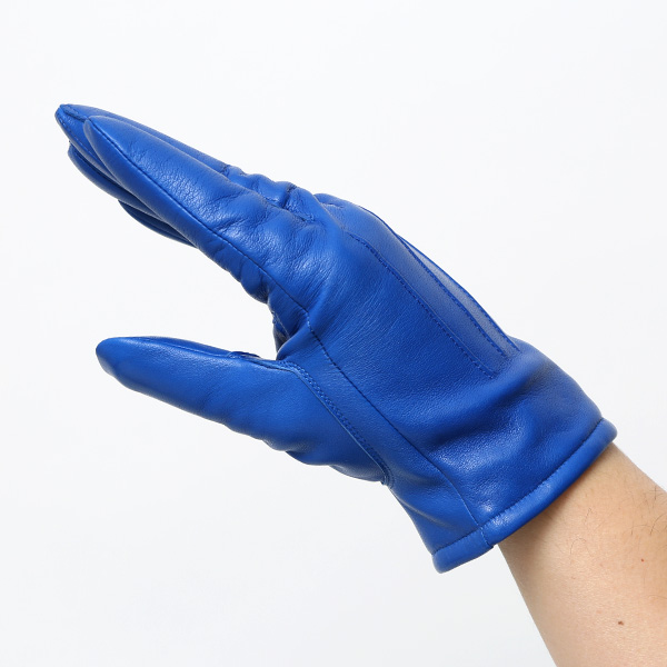  手袋 メンズ カシミヤ裏地 イタリア製仔羊革 国産 ブルー ネイビー 青色 本革 レザー グローブ 防寒 KURODA(クロダ)