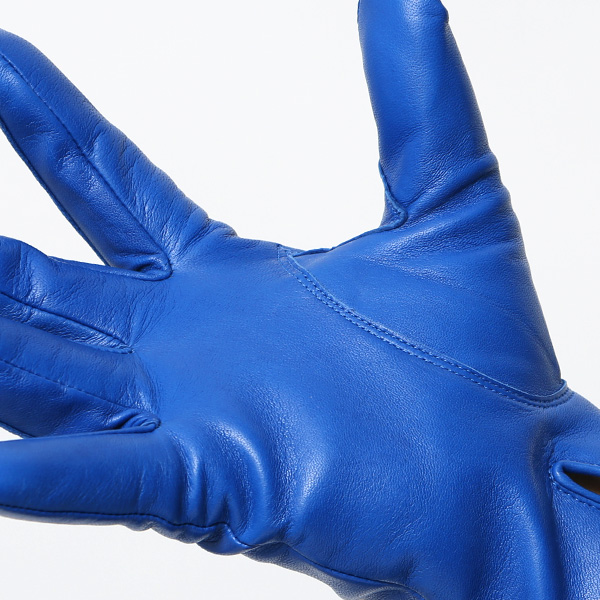  手袋 メンズ カシミヤ裏地 イタリア製仔羊革 国産 ブルー ネイビー 青色 本革 レザー グローブ 防寒 KURODA(クロダ)