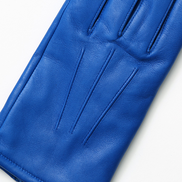  手袋 メンズ カシミヤ裏地 イタリア製仔羊革 国産 ブルー ネイビー 青色 本革 レザー グローブ 防寒 KURODA(クロダ)