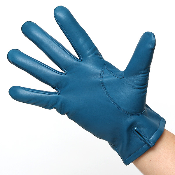  手袋 メンズ カシミヤ裏地 イタリア製仔羊革 国産 ブルー ネイビー 青色 本革 レザー グローブ 防寒 KURODA(クロダ)