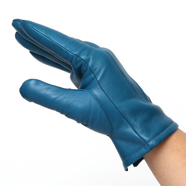  手袋 メンズ カシミヤ裏地 イタリア製仔羊革 国産 ブルー ネイビー 青色 本革 レザー グローブ 防寒 KURODA(クロダ)