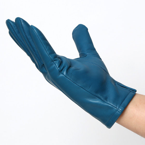  手袋 メンズ カシミヤ裏地 イタリア製仔羊革 国産 ブルー ネイビー 青色 本革 レザー グローブ 防寒 KURODA(クロダ)