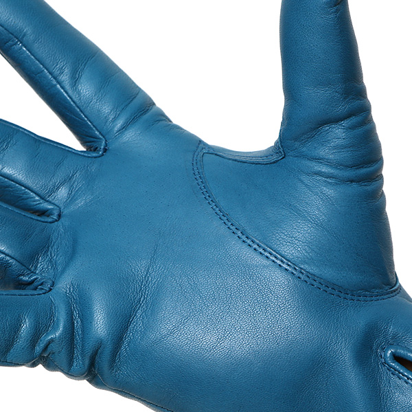  手袋 メンズ カシミヤ裏地 イタリア製仔羊革 国産 ブルー ネイビー 青色 本革 レザー グローブ 防寒 KURODA(クロダ)