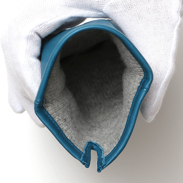  手袋 メンズ カシミヤ裏地 イタリア製仔羊革 国産 ブルー ネイビー 青色 本革 レザー グローブ 防寒 KURODA(クロダ)