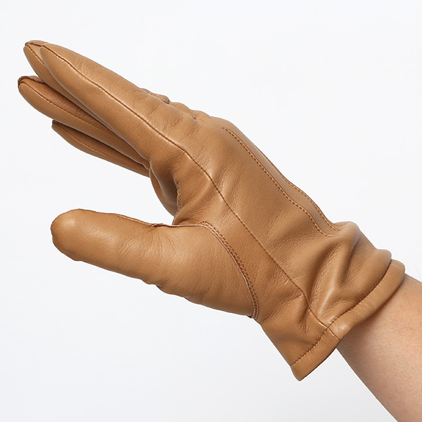  手袋 メンズ カシミヤ裏地 イタリア製仔羊革 国産 ベージュ 肌色 本革 レザー グローブ 防寒 KURODA(クロダ)