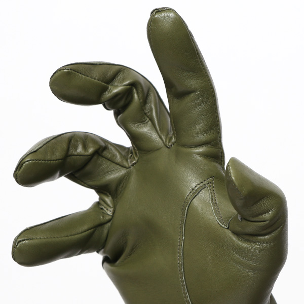  手袋 メンズ カシミヤ裏地 イタリア製仔羊革 国産 グリーン 緑色 本革 レザー グローブ 防寒 KURODA(クロダ)