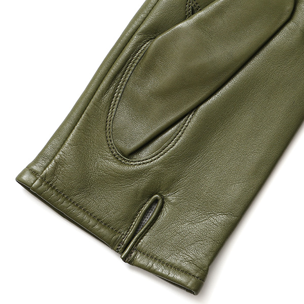 手袋 メンズ カシミヤ裏地 イタリア製仔羊革 国産 グリーン 緑色 本革 レザー グローブ 防寒 KURODA(クロダ)