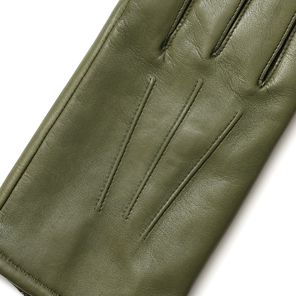  手袋 メンズ カシミヤ裏地 イタリア製仔羊革 国産 グリーン 緑色 本革 レザー グローブ 防寒 KURODA(クロダ)