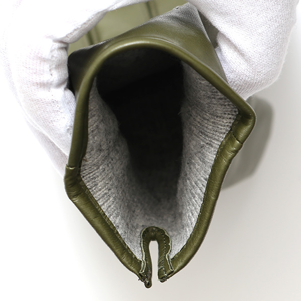  手袋 メンズ カシミヤ裏地 イタリア製仔羊革 国産 グリーン 緑色 本革 レザー グローブ 防寒 KURODA(クロダ)