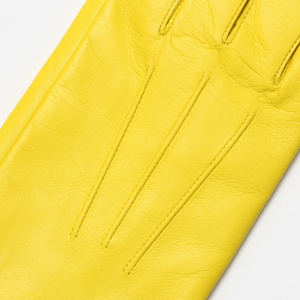  手袋 メンズ カシミヤ裏地 イタリア製仔羊革 国産 イエロー 黄色 本革 レザー グローブ 防寒 KURODA(クロダ)