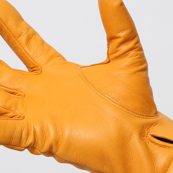  手袋 メンズ カシミヤ裏地 イタリア製仔羊革 国産 イエロー 黄色 本革 レザー グローブ 防寒 KURODA(クロダ)