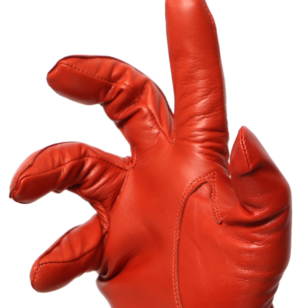  手袋 メンズ カシミヤ裏地 イタリア製仔羊革 国産 オレンジ 橙色 本革 レザー グローブ 防寒 KURODA(クロダ)