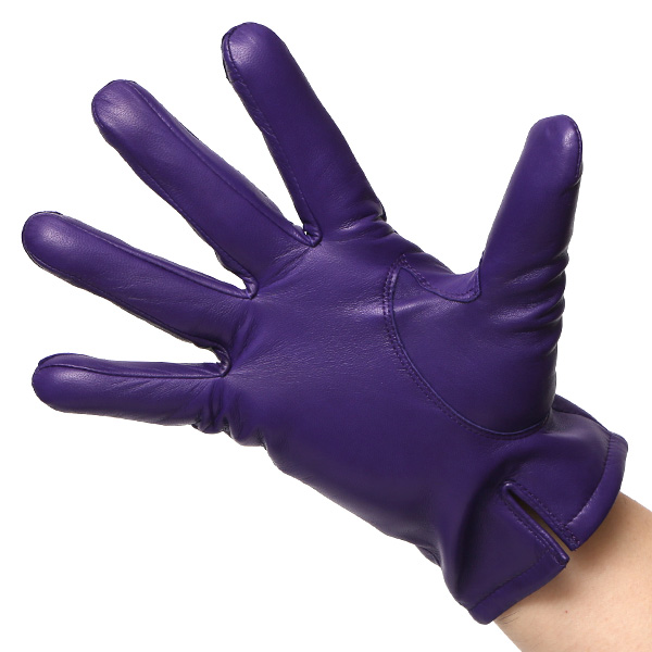  手袋 メンズ カシミヤ裏地 イタリア製仔羊革 国産 パープル 紫色 本革 レザー グローブ 防寒 KURODA(クロダ)