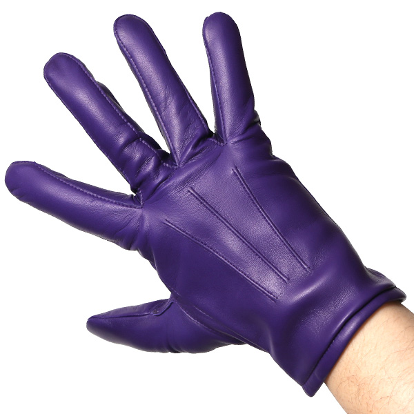  手袋 メンズ カシミヤ裏地 イタリア製仔羊革 国産 パープル 紫色 本革 レザー グローブ 防寒 KURODA(クロダ)