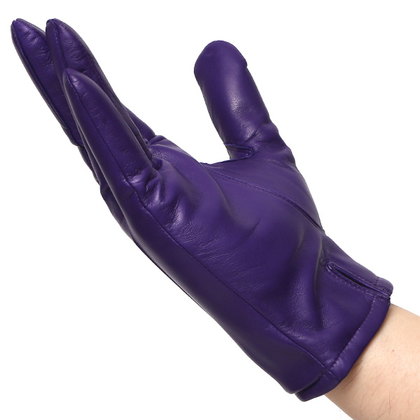  手袋 メンズ カシミヤ裏地 イタリア製仔羊革 国産 パープル 紫色 本革 レザー グローブ 防寒 KURODA(クロダ)