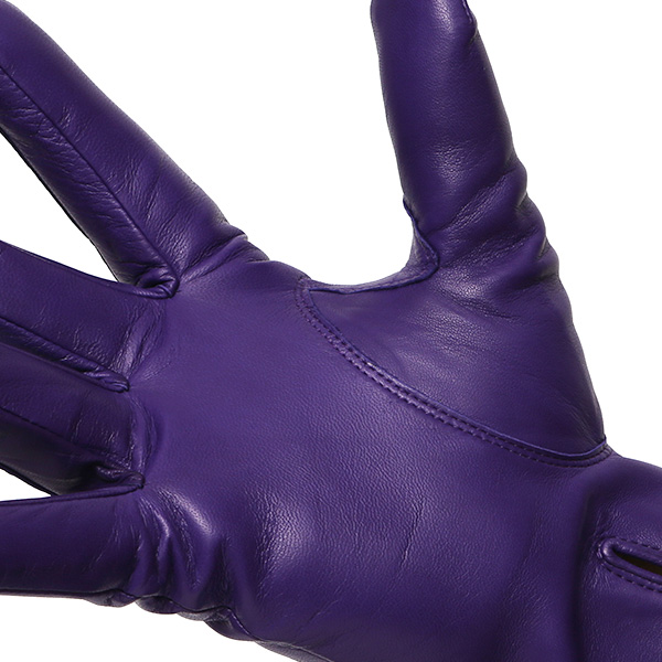  手袋 メンズ カシミヤ裏地 イタリア製仔羊革 国産 パープル 紫色 本革 レザー グローブ 防寒 KURODA(クロダ)