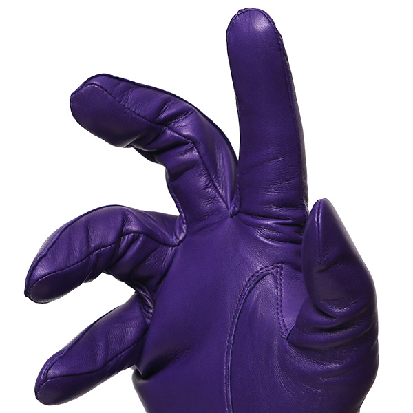  手袋 メンズ カシミヤ裏地 イタリア製仔羊革 国産 パープル 紫色 本革 レザー グローブ 防寒 KURODA(クロダ)