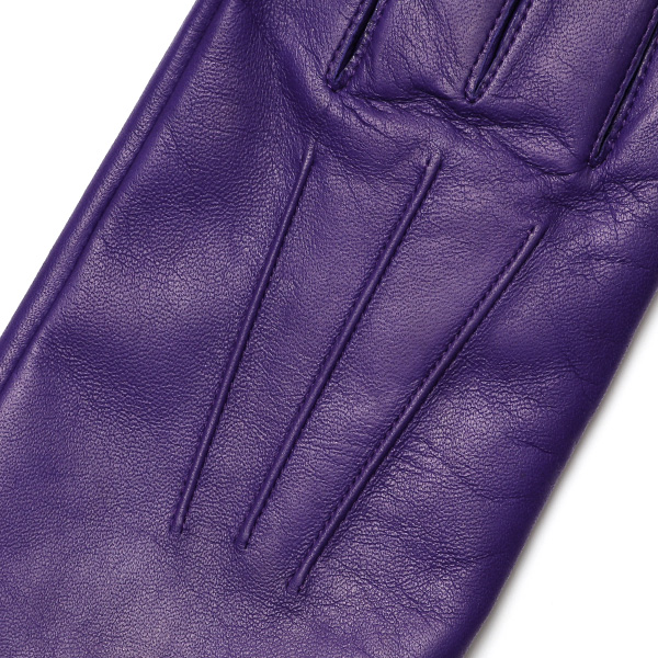  手袋 メンズ カシミヤ裏地 イタリア製仔羊革 国産 パープル 紫色 本革 レザー グローブ 防寒 KURODA(クロダ)