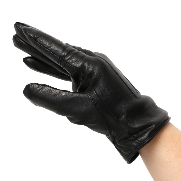  手袋 メンズ 本革 スマホ対応 カシミヤ裏地 ブラック 黒 黒色 仔羊革 日本製 レザー 防寒 グローブ ファッション スーツ フォーマル 通勤 キレイめ KURODA(クロダ)